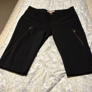 Michael Kors black knit skinny zipper pant
